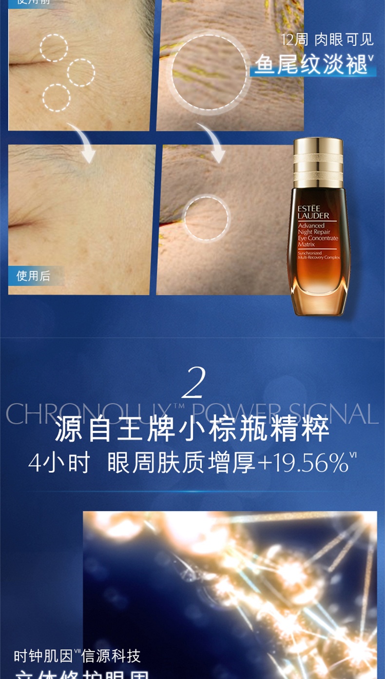 商品Estée Lauder|雅诗兰黛 明星小棕瓶系列 液体眼绷带精华眼霜 15ml 紧致淡纹消泡泡眼,价格¥323,第4张图片详细描述