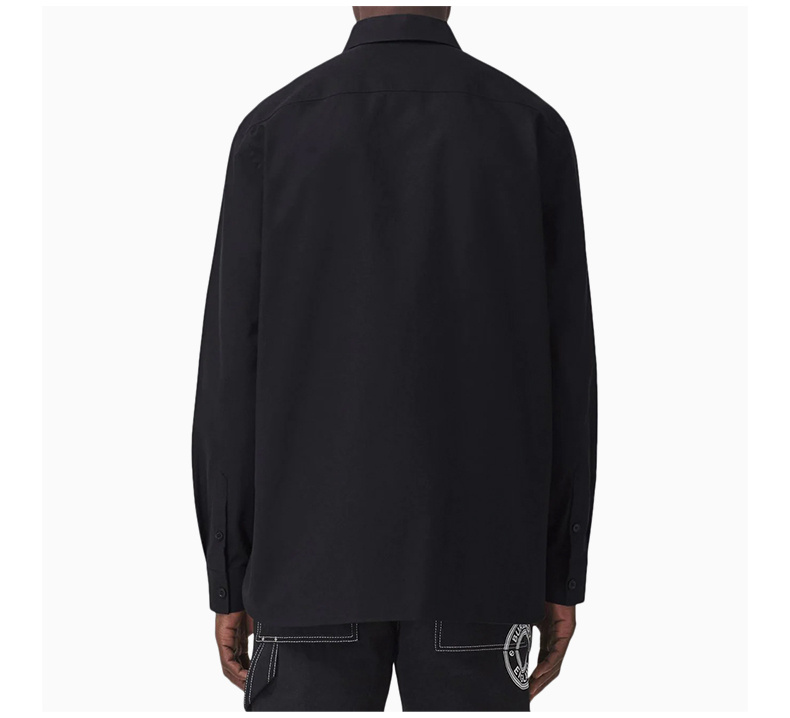 商品[国内直发] Burberry|BURBERRY 男士黑色棉质长袖衬衫 8048118,价格¥3520,第6张图片详细描述