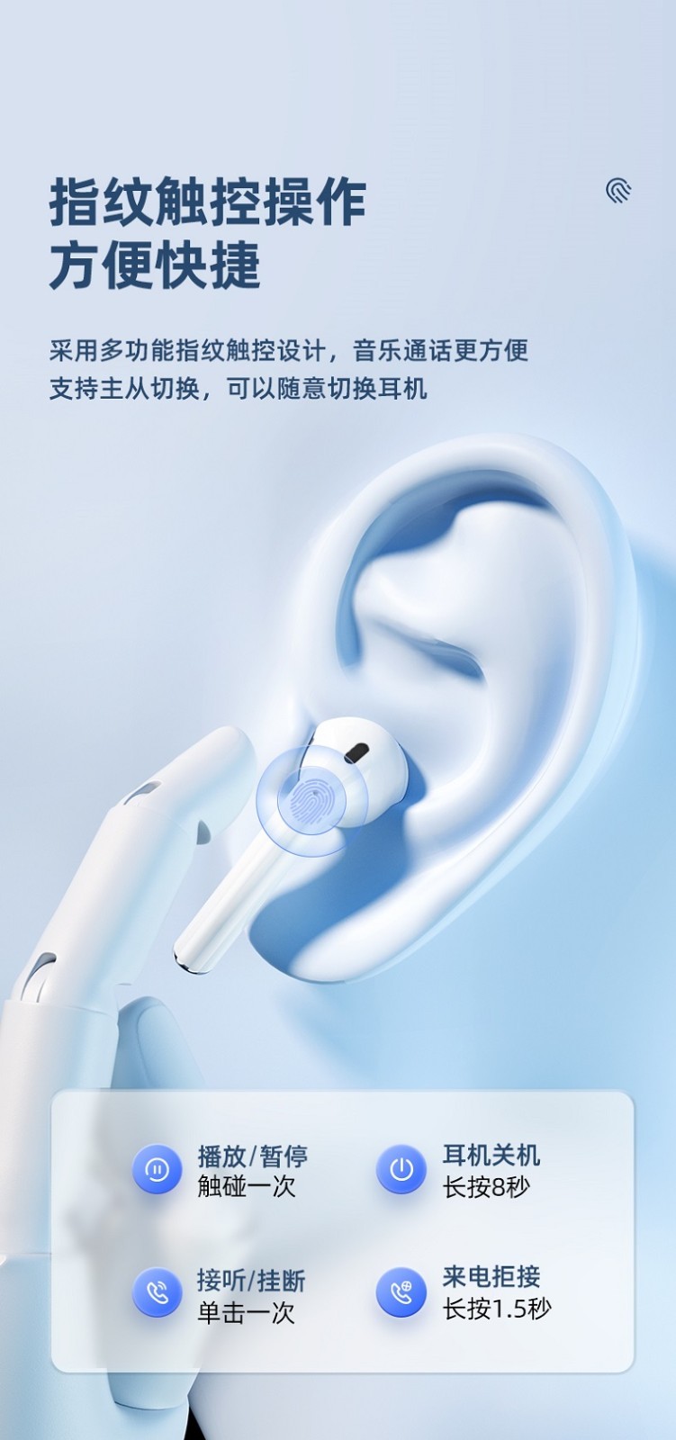 商品[国内直发] JOYROOM|机乐堂（JOYROOM） JR-T03S Air双边真无线蓝牙耳机HIFI无损音质蓝牙5.1高清通话 白色,价格¥369,第11张图片详细描述