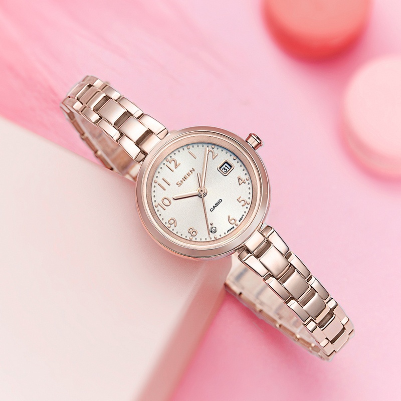 商品[国内直发] Casio|太阳能动力手表女士商务气质潮流时尚小巧精致简约石英表盘,价格¥1230,第4张图片详细描述