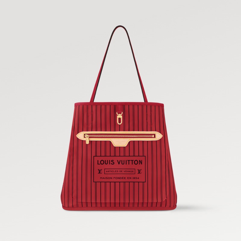 商品Louis Vuitton|【预售十天】路易威登NEVERFULL BANDOULIÈRE INSIDE OUT 红色中号手袋可拆卸肩带M12708,价格¥16629,第2张图片详细描述