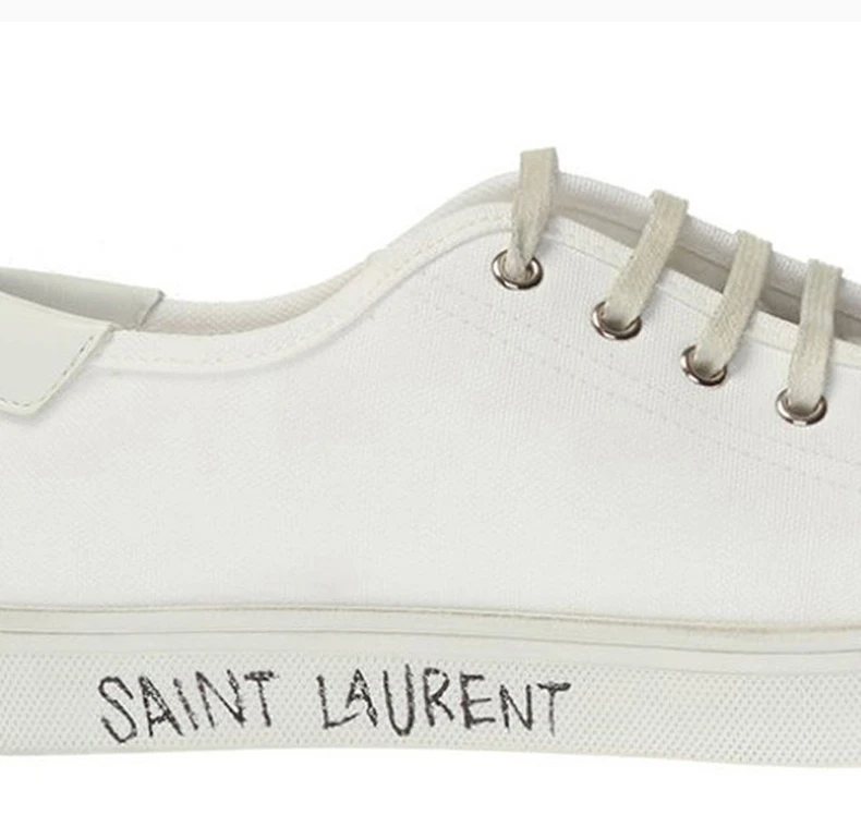 商品Yves Saint Laurent|YSL 圣罗兰 女士白色棉帆布鞋 606446-GUZ20-9030,价格¥3193,第7张图片详细描述