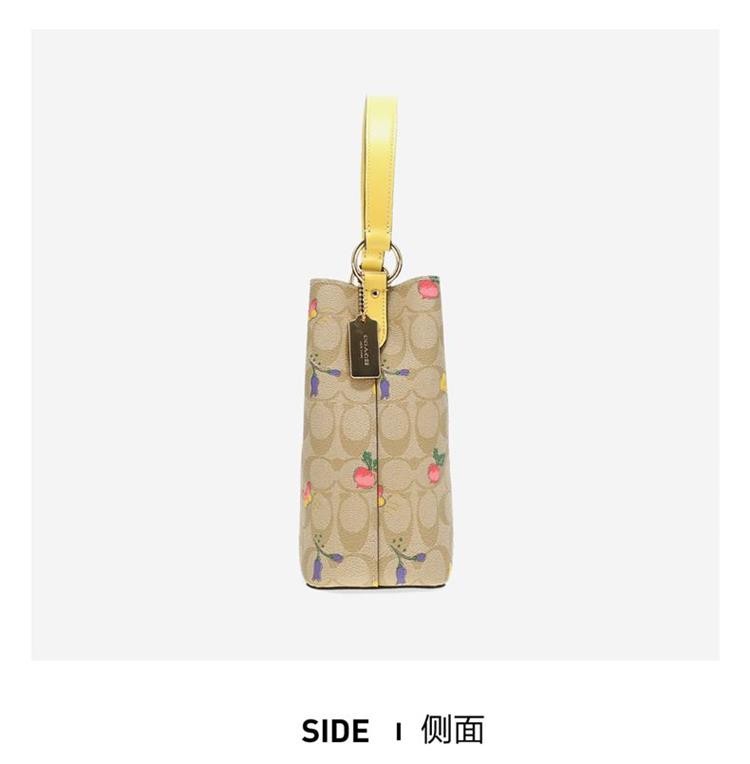 商品Coach|COACH 奥莱款小号女士PVC配皮单肩斜挎水桶包C8254IMTVE,价格¥1802,第5张图片详细描述