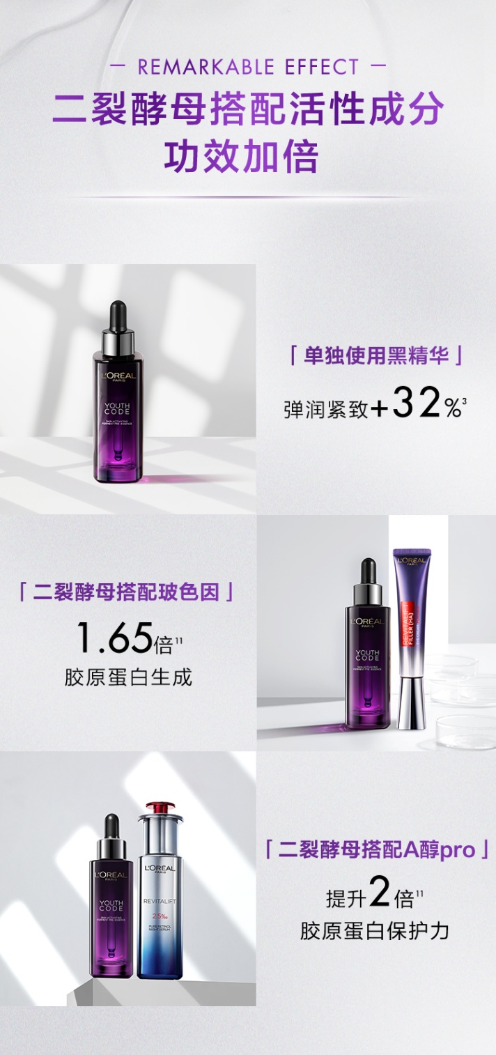 商品L'Oreal Paris|欧莱雅 第三代黑精华青春密码酵素精华肌底液 75ml 明星二裂酵母成分 维稳修护肌底 嫩肤抗初老,价格¥366,第8张图片详细描述