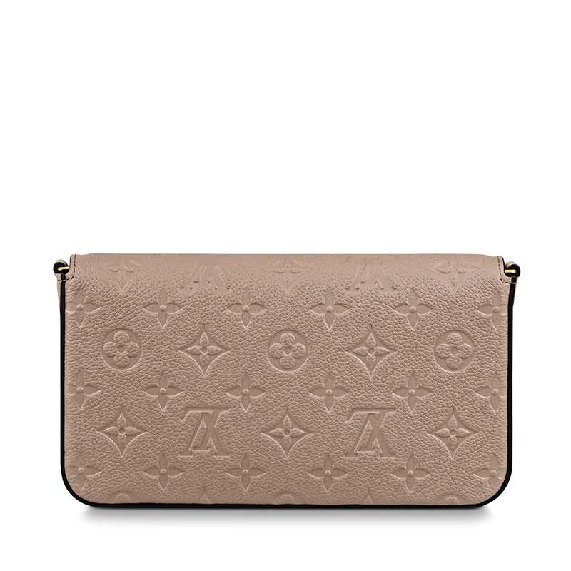 商品Louis Vuitton|预售十天 Louis Vuitton/路易威登 Félicie系列 女士斑鸠色粒面徽标印花牛皮按扣翻盖链条单肩手拿包M68697,价格¥10879,第3张图片详细描述