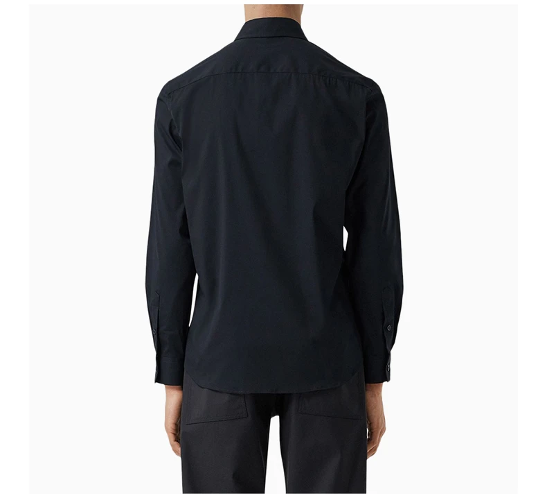 商品Burberry|BURBERRY 男士海军蓝色棉质长袖衬衫 8029074,价格¥1680,第7张图片详细描述