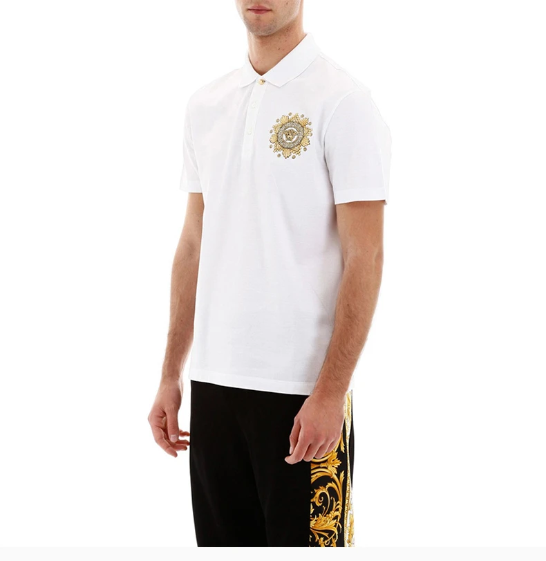 商品Versace|VERSACE 范思哲 男士白色棉POLO衫 A85111-A231240-A2088,价格¥2378,第6张图片详细描述