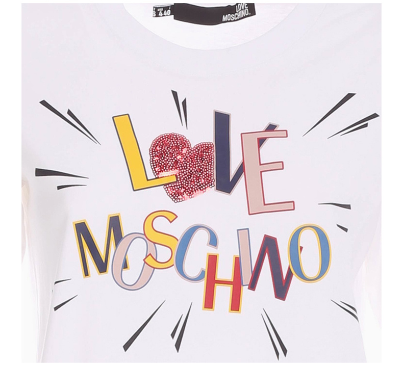商品Moschino|MOSCHINO 莫斯奇诺 女士白色T恤 W4F153-EM3876-A00,价格¥484,第9张图片详细描述