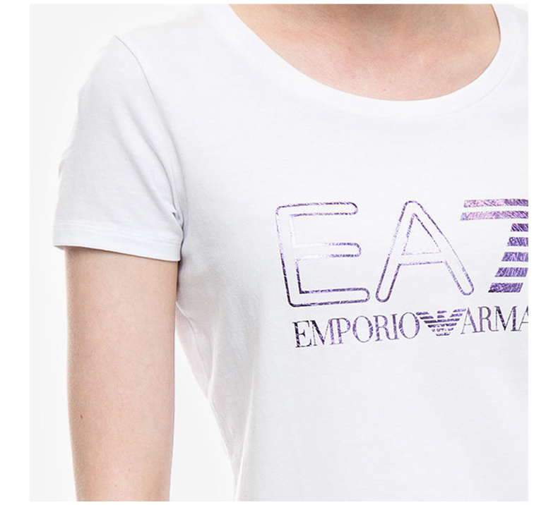 商品Emporio Armani|Emporio Armani 安普里奥 阿玛尼 白色女士短袖T恤 3ZTT85-TJ12Z-1100,价格¥506,第9张图片详细描述