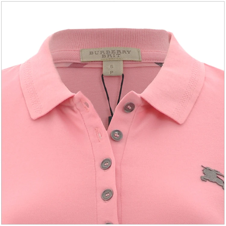 商品Burberry|Burberry 博柏利 女士粉色短袖翻领T恤 3955958,价格¥962,第23张图片详细描述