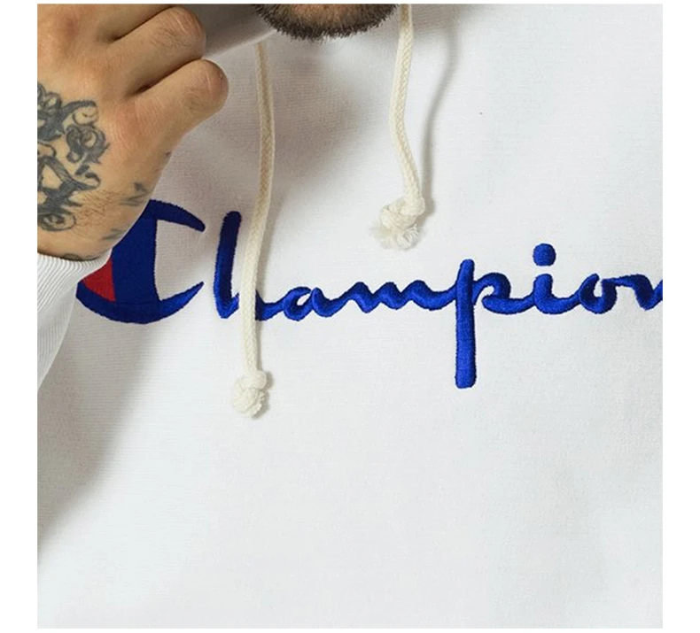 商品CHAMPION|CHAMPION 男士白色棉质连帽卫衣 212574-AMB,价格¥296,第7张图片详细描述