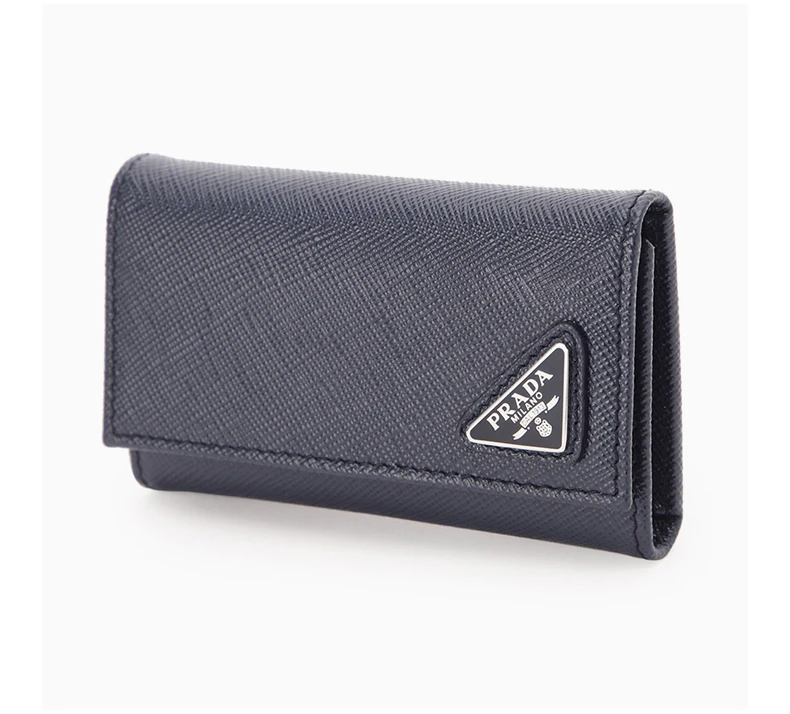 商品Prada|PRADA 男士海军蓝色皮革钥匙包 2PG222-QHH-F0216,价格¥2354,第5张图片详细描述