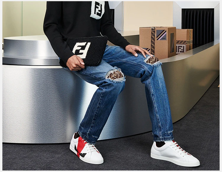 商品Fendi|Fendi 芬迪 男士白色小牛皮休闲运动鞋 7E1159-A36A-F12X2,价格¥3611,第8张图片详细描述
