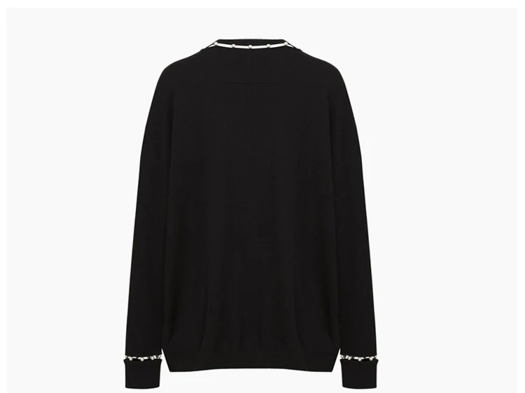 商品[国内直发] Givenchy|Givenchy 纪梵希 黑色羊毛丝羊绒V领女士长袖上衣 17X7845502-001,价格¥4919,第8张图片详细描述