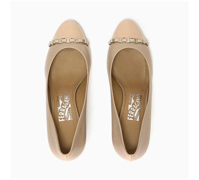 商品Salvatore Ferragamo|SALVATORE FERRAGAMO 粉色女士坡跟鞋 0591379,价格¥2757,第7张图片详细描述