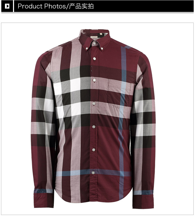 商品Burberry|Burberry 博柏利 红色纯棉经典格纹男士衬衫IA 3942540,价格¥1669,第30张图片详细描述