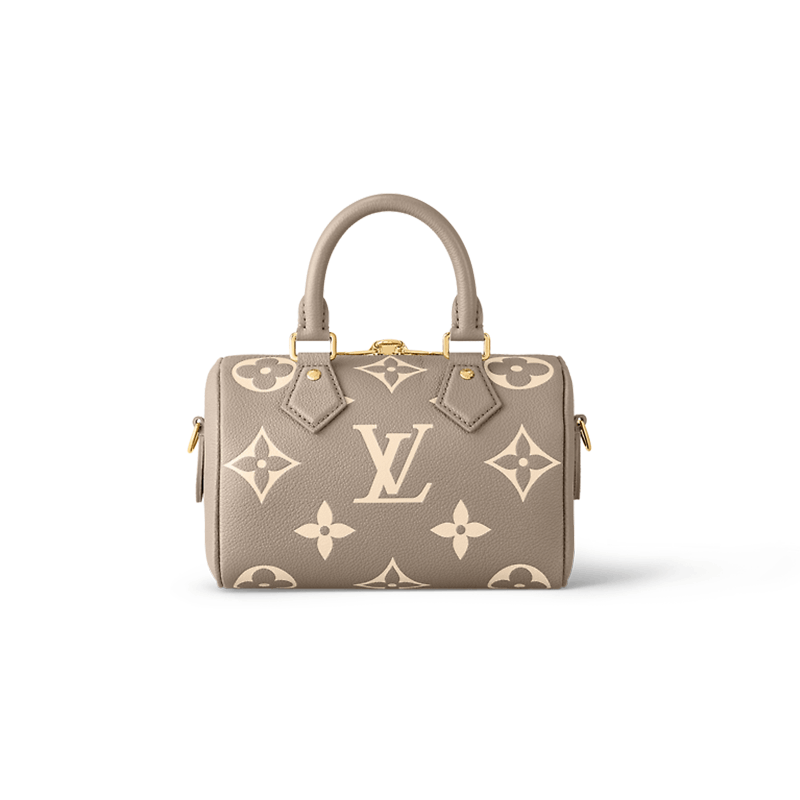 商品Louis Vuitton|【预售十天】路易威登 23新款 Speedy20女士鸽子灰/奶油米色压花牛皮拉链开合可拆卸可调节肩带手提单肩包 M46575,价格¥18024,第2张图片详细描述