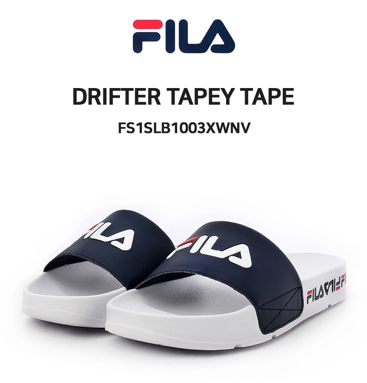 商品Fila|【享贝家FILA 斐乐拖鞋运动款 白蓝色FS1SLB1003XWNV,价格¥150,第2张图片详细描述