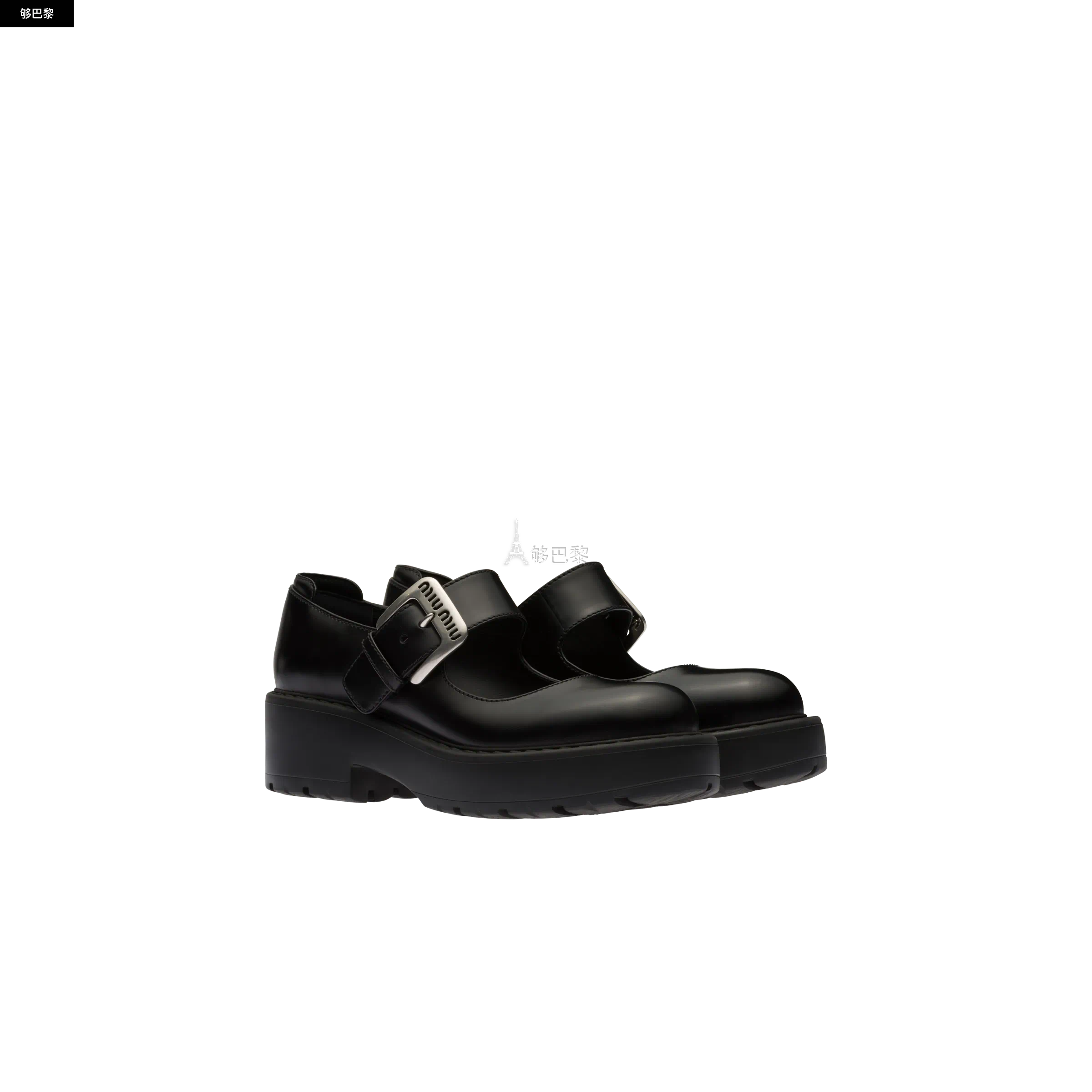 商品Miu Miu|【预售】 缪缪 25春夏 女士 厚底鞋 Ballerines en cuir 5F786D_B4L_F0002_F_DX55 ,价格¥8277,第3张图片详细描述