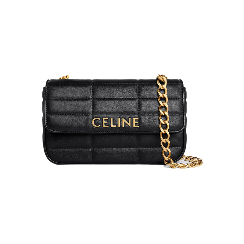 商品Celine|赛琳 23新款 女士黑色绗缝小牛皮单肩链条包,价格¥21550,第4张图片详细描述