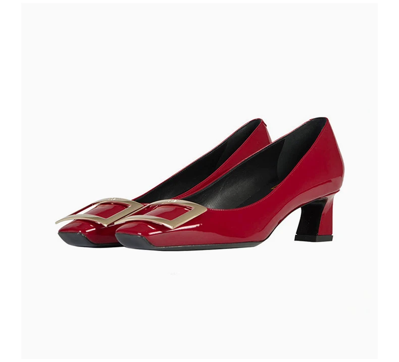 商品Roger Vivier|ROGER VIVIER 女士红色小牛皮中跟鞋 RVW44815280-D1P-R406,价格¥4104,第6张图片详细描述