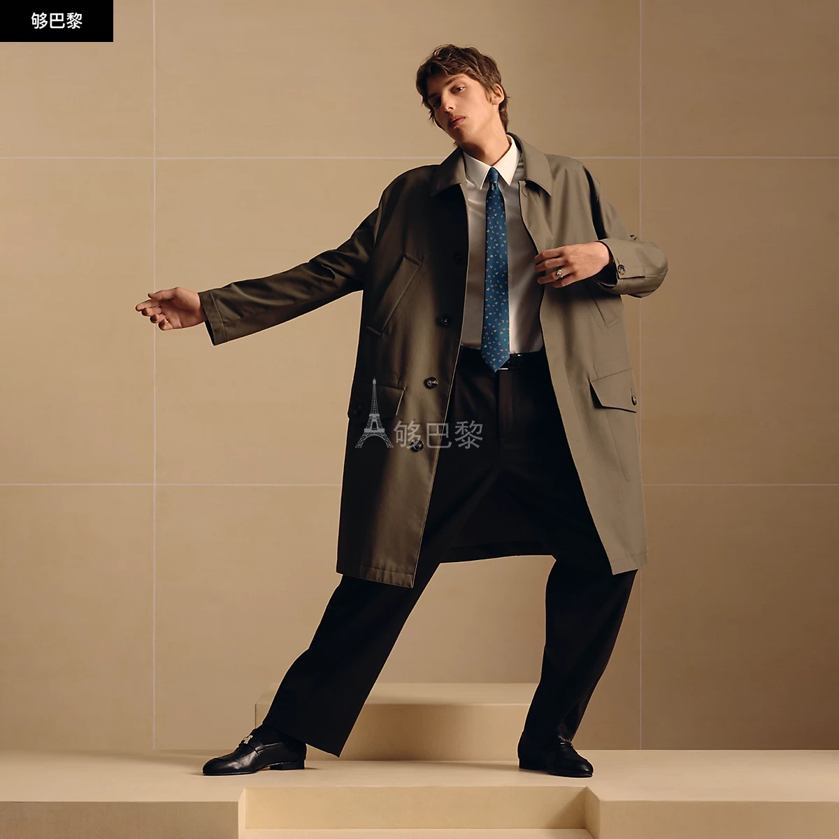 商品Hermes|【预售】 爱马仕 25春夏 男士 领带 Cravate Out of the box H006365T 01 ,价格¥3106,第4张图片详细描述
