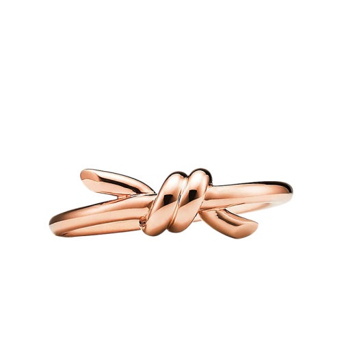 商品Tiffany & Co.|  Tiffany & Co./蒂芙尼 22春夏新款 Knot系列 18K金 玫瑰金色 绳结戒指GRP12003,价格¥10483,第2张图片详细描述