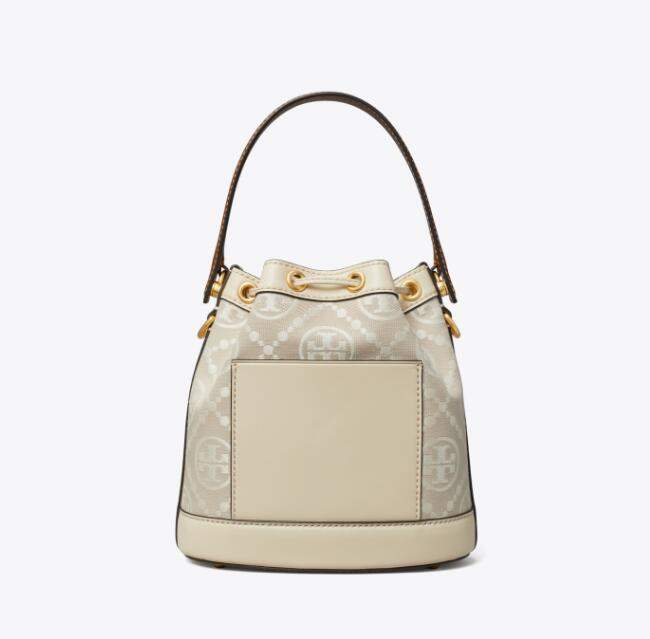 商品Tory Burch|TB汤丽柏琦T MONOGRAM中号水桶包女包（香港仓发货）,价格¥3349,第23张图片详细描述