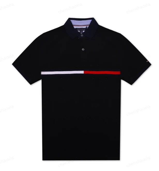 商品[国内直发] Tommy Hilfiger|TOMMY HILFIGER 黑色男士POLO衫 78J3232-001,价格¥400,第1张图片详细描述