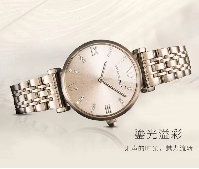 商品[国内直发] Emporio Armani| 满天星商务个性欧美表时尚腕表简约钢带石英女表AR11059 ,价格¥1327,第1张图片详细描述