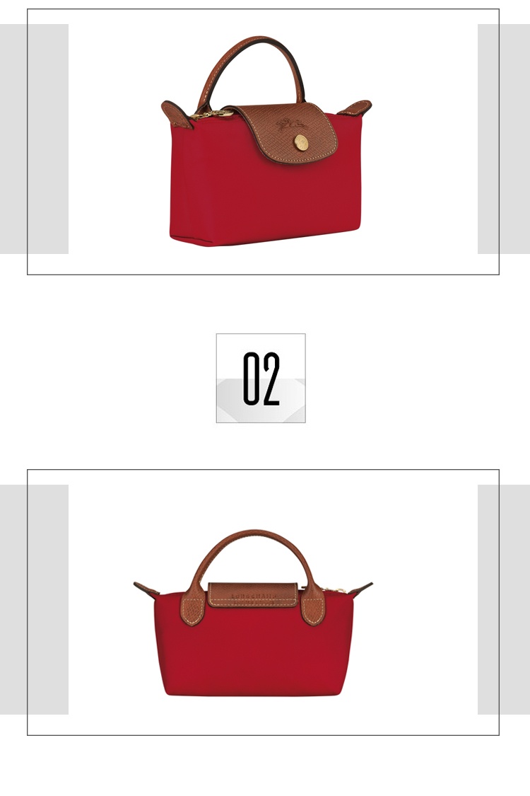 商品Longchamp|LONGCHAMP 珑骧 LE PLIAGE ORIGINAL女士红色手提小袋 34175089545,价格¥454,第3张图片详细描述