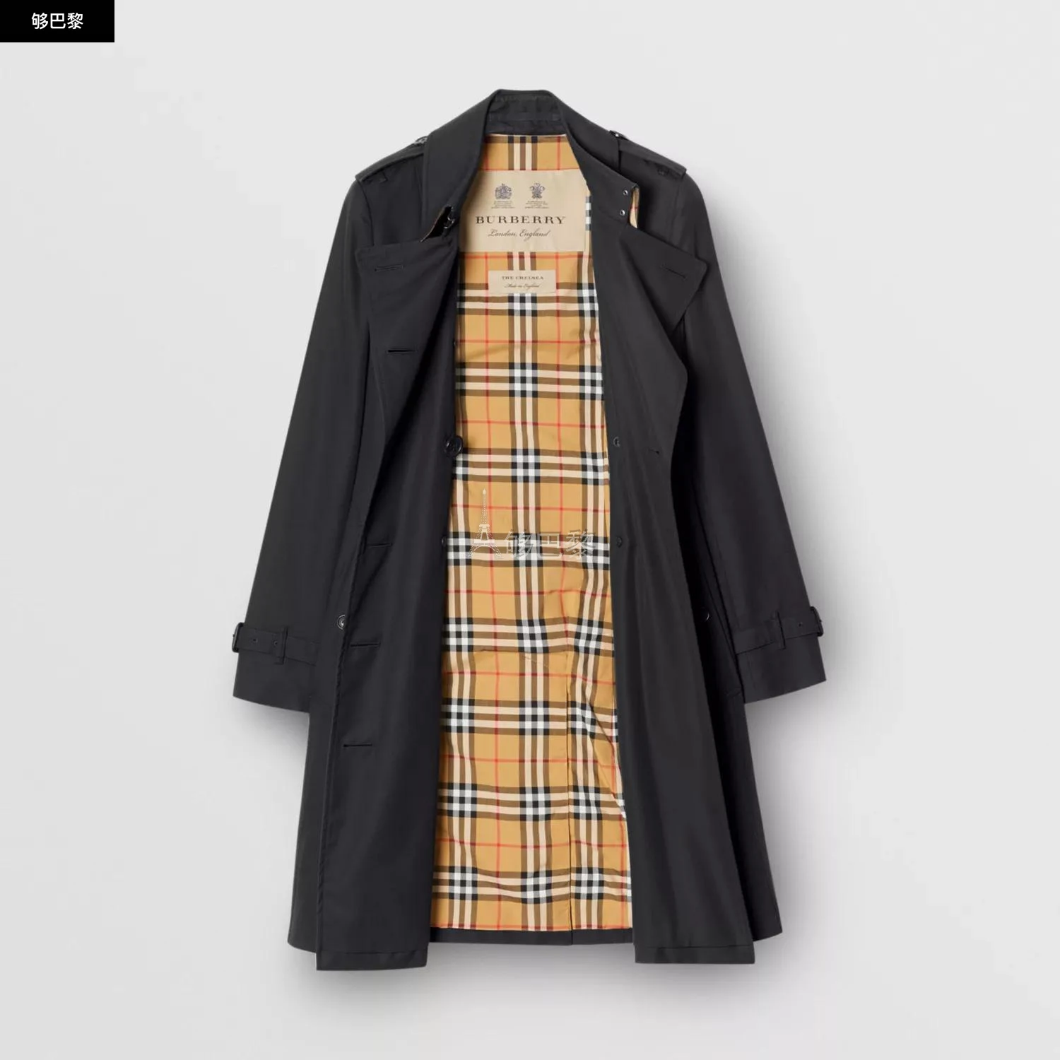 商品Burberry|包邮包税【预售7天发货】 BURBERRY 24春夏 女士 风衣 切尔西版型 - 中长款 Heritage Trench 风衣 40733751,价格¥16766,第2张图片详细描述