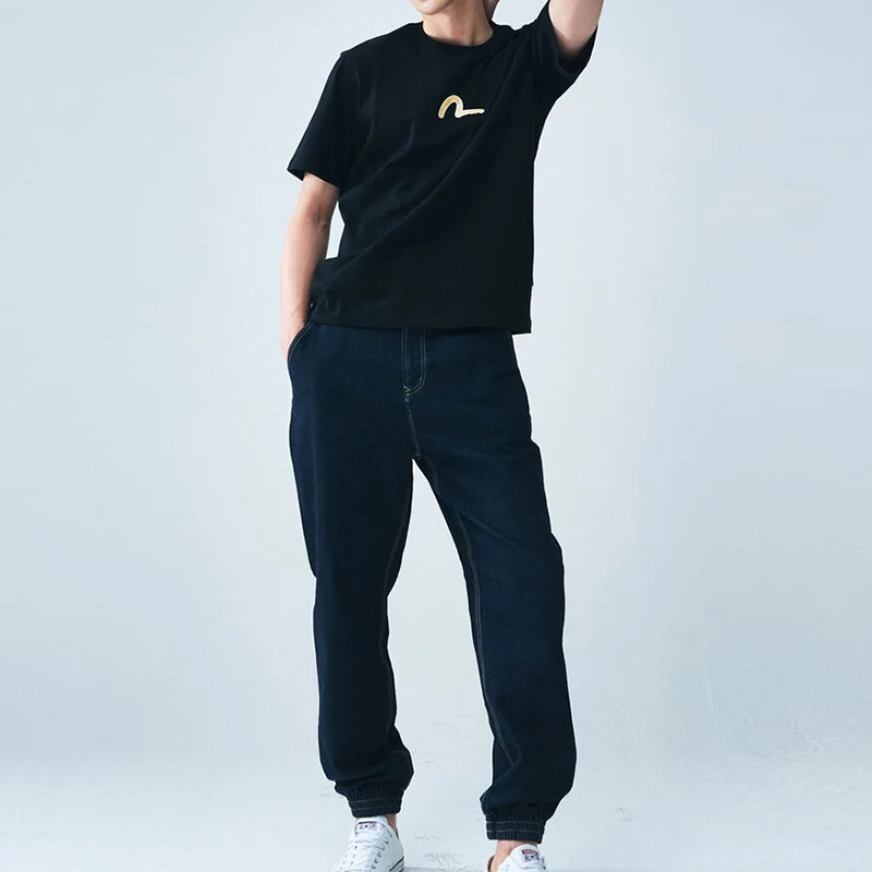 商品Evisu|【享贝家】（国内现货-QD）Evisu 福神 圆领宽松休闲短袖T恤 男女同款 黑色 EU5UTS907BK,价格¥104,第3张图片详细描述