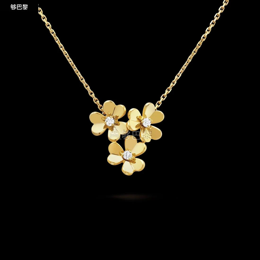 商品Van Cleef & Arpels|包邮包税【预售7天发货】 VCA梵克雅宝 23秋冬 女士 吊坠 Frivole吊坠，3花，迷你款式 VCARP2DU00,价格¥44521,第4张图片详细描述