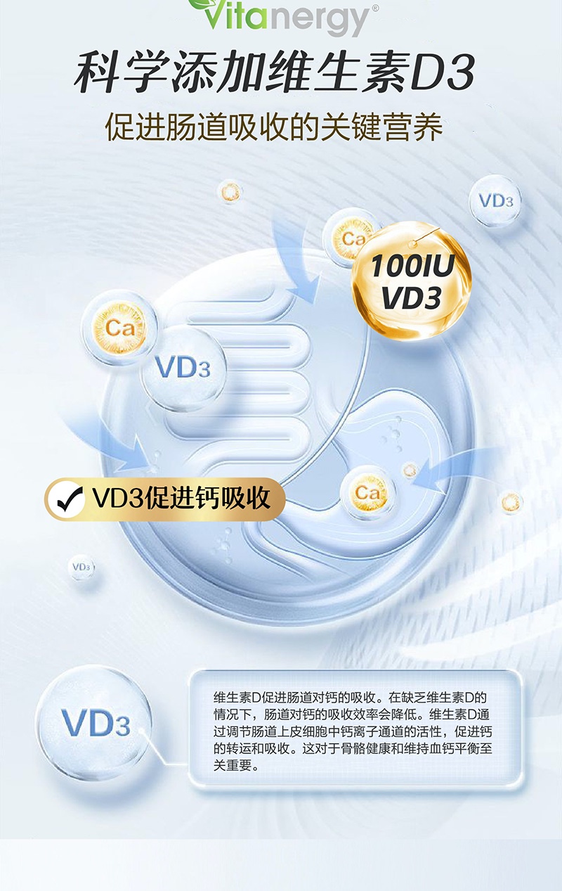 商品[国内直发] Vitanergy| 加拿大维生能钙镁柠檬酸D3片中老年成人钙片营养 抽筋腰酸背疼骨质疏松温和90粒 | Calcium Magnesium Citrate with D3 【2026年2有效期】,价格¥162,第6张图片详细描述