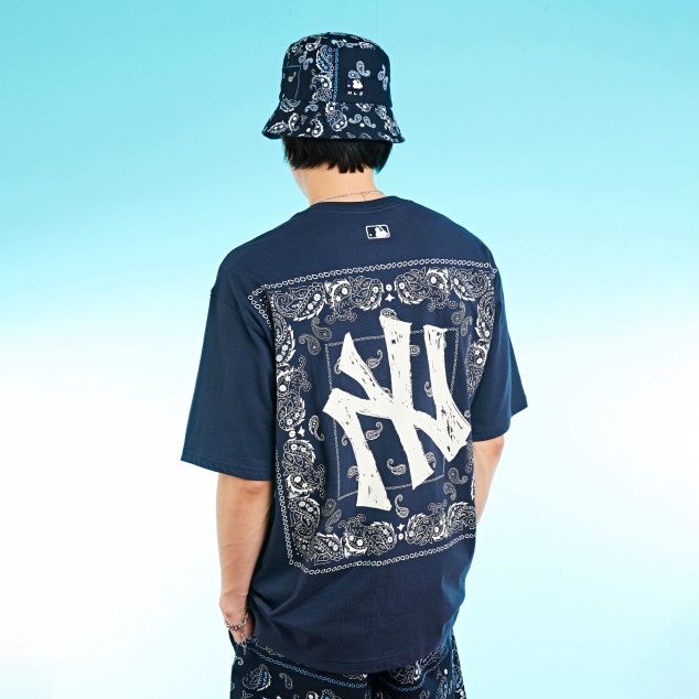 商品MLB|【韩国直邮|包邮包税】MLB 美联邦藏蓝色腰果花T恤衫 3ATS52023-50NYD,价格¥316,第12张图片详细描述