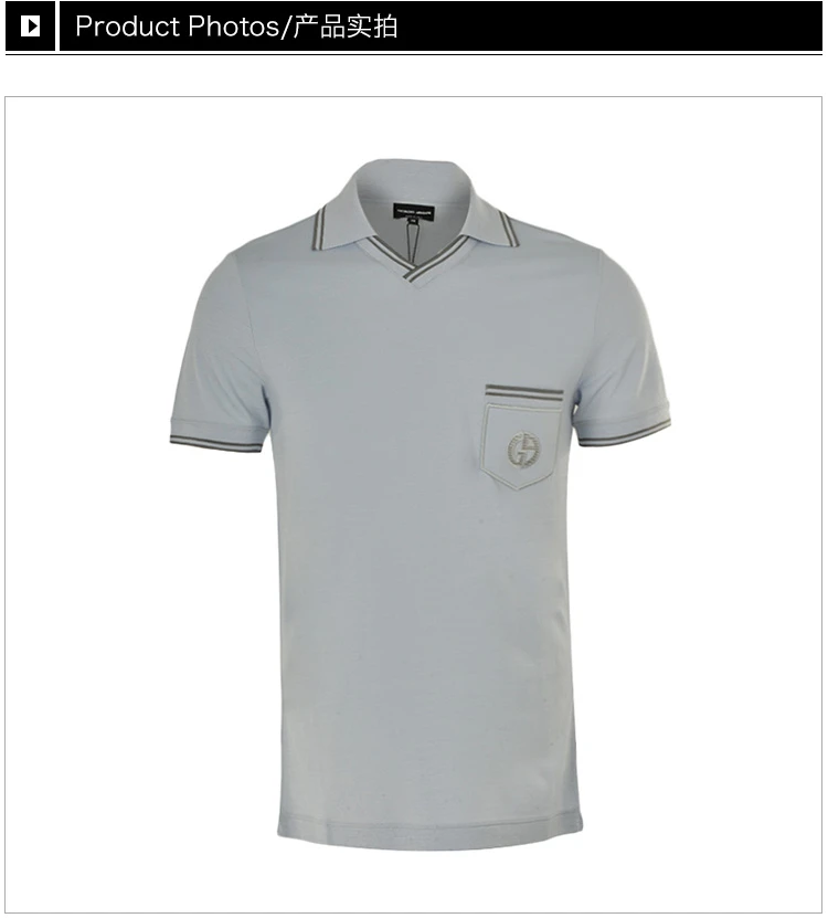 商品[国内直发] Giorgio Armani|GIORGIO ARMANI 蓝色男士POLO衫 3YSF56-JSFZ-0721,价格¥2166,第4张图片详细描述