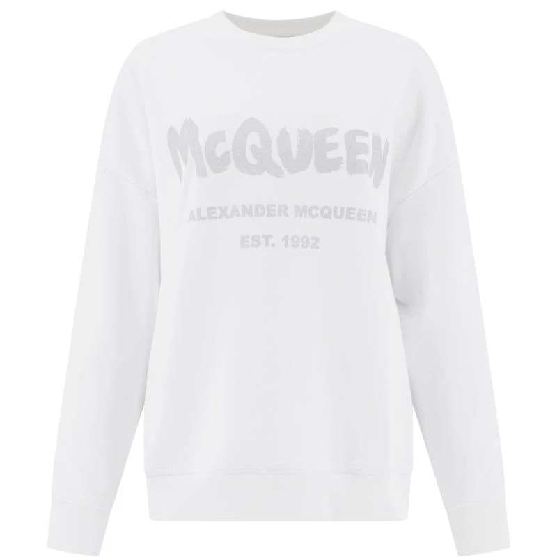 商品Alexander McQueen|ALEXANDER MCQUEEN 白色女士卫衣/帽衫 659975-QZAD5-0934,价格¥1255,第1张图片详细描述