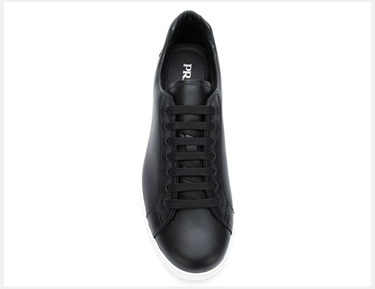 商品Prada|Prada 普拉达 男士皮革圆头logo印花鞋尾经典百搭休闲板鞋 4E3299-3KE5-F0967,价格¥2006,第7张图片详细描述