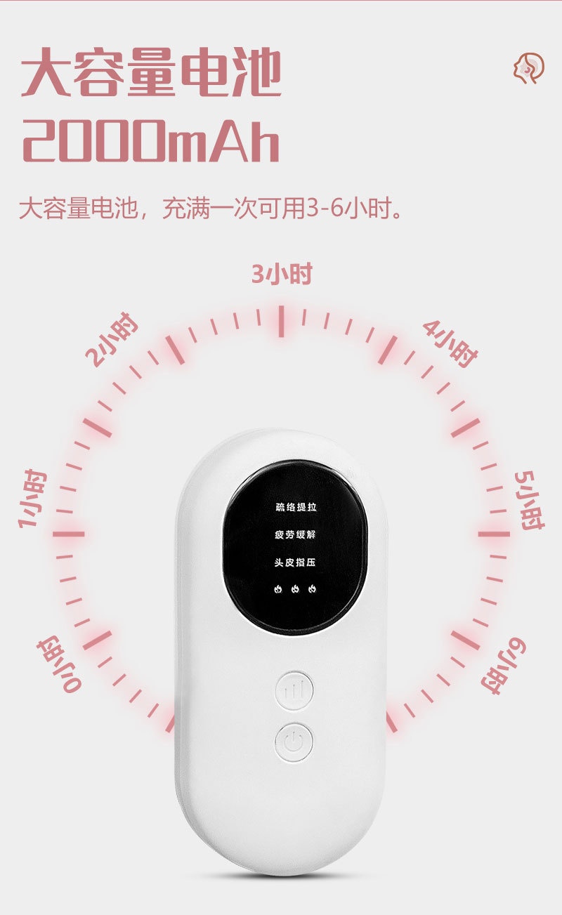 商品[国内直发] GLENVINTEN|格岚云顿新款头部按摩器偏头痛头皮太阳穴头疗神器头疼全自动经络疏通助眠仪,价格¥479,第12张图片详细描述