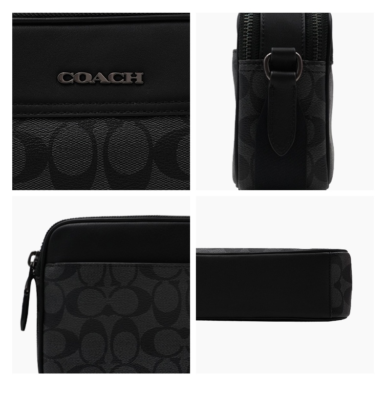 商品Coach|COACH 奥莱款小号男士PVC配皮单肩斜挎包 C4149QBMI5,价格¥1545,第8张图片详细描述