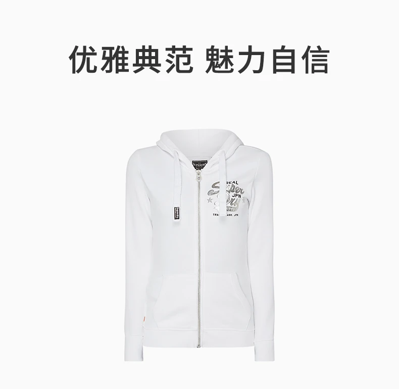 商品[国内直发] Superdry|SUPERDRY 白色女士卫衣/帽衫 G20105SQ-RY8,价格¥140,第1张图片详细描述