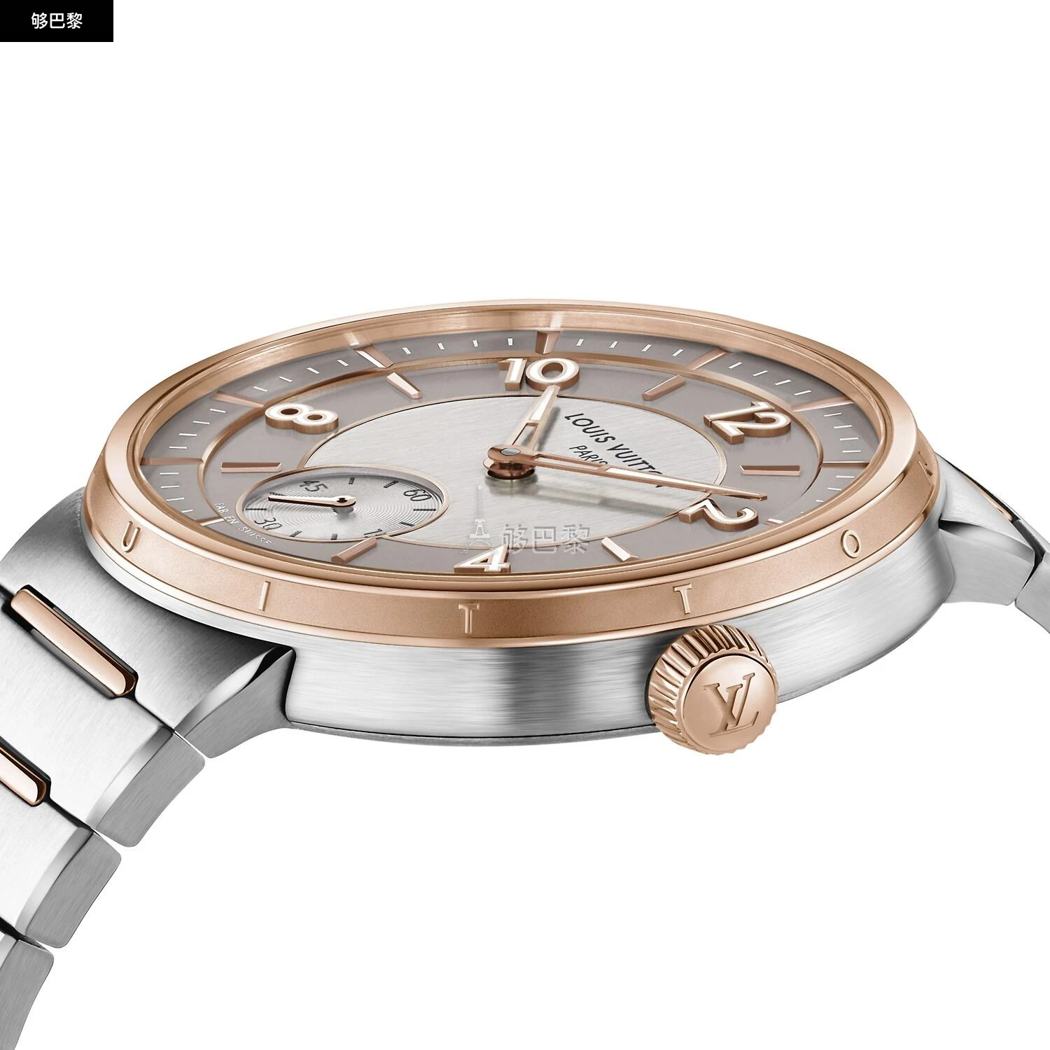 商品Louis Vuitton|【预售】 LV路易威登 24秋冬 男士 腕表 Montre Tambour, automatique, 40 mm, acier et or rose W1SP10,价格¥290163,第5张图片详细描述