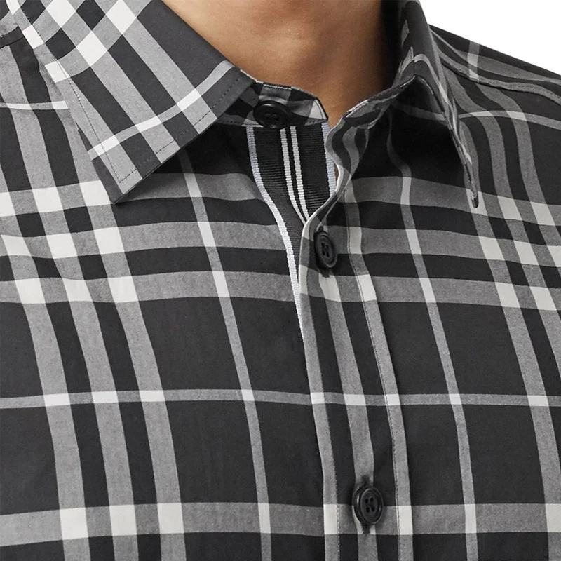 商品Burberry|BURBERRY 男士灰色格子衬衫 8029879,价格¥2155,第2张图片详细描述