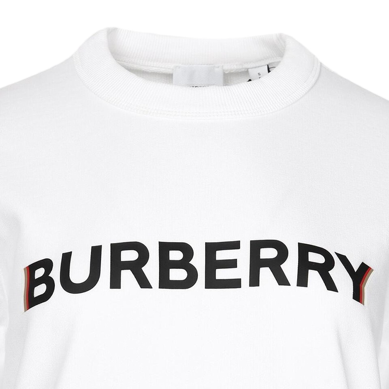 商品Burberry|【现货】博柏利 女士白色棉�质胸口Logo印花卫衣80526601,价格¥1673,第4张图片详细描述