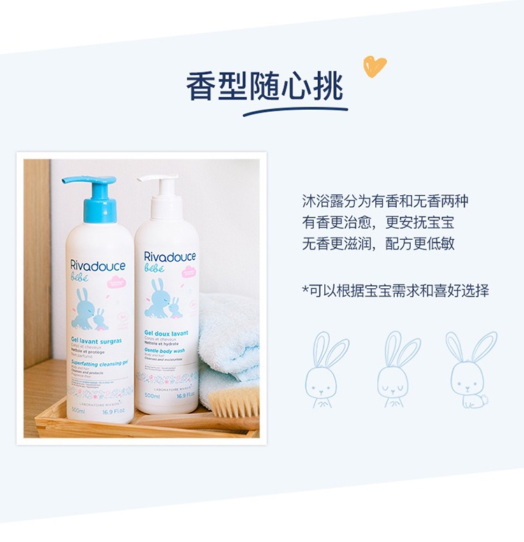 商品Rivadouce|预售3-5个工作日 Rivadouce法朵适婴儿有机二合一无香洗发沐浴露500ml,价格¥161,第7张图片详细描述