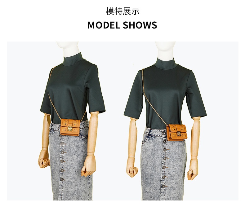 商品[国内直发] MCM|MCM迷你包包奢侈品 女士黑灰色织物配牛皮革复古提花印花迷你单肩斜挎链条包钱包耳机包MYLBSXT01CO001,价格¥1471,第5张图片详细描述