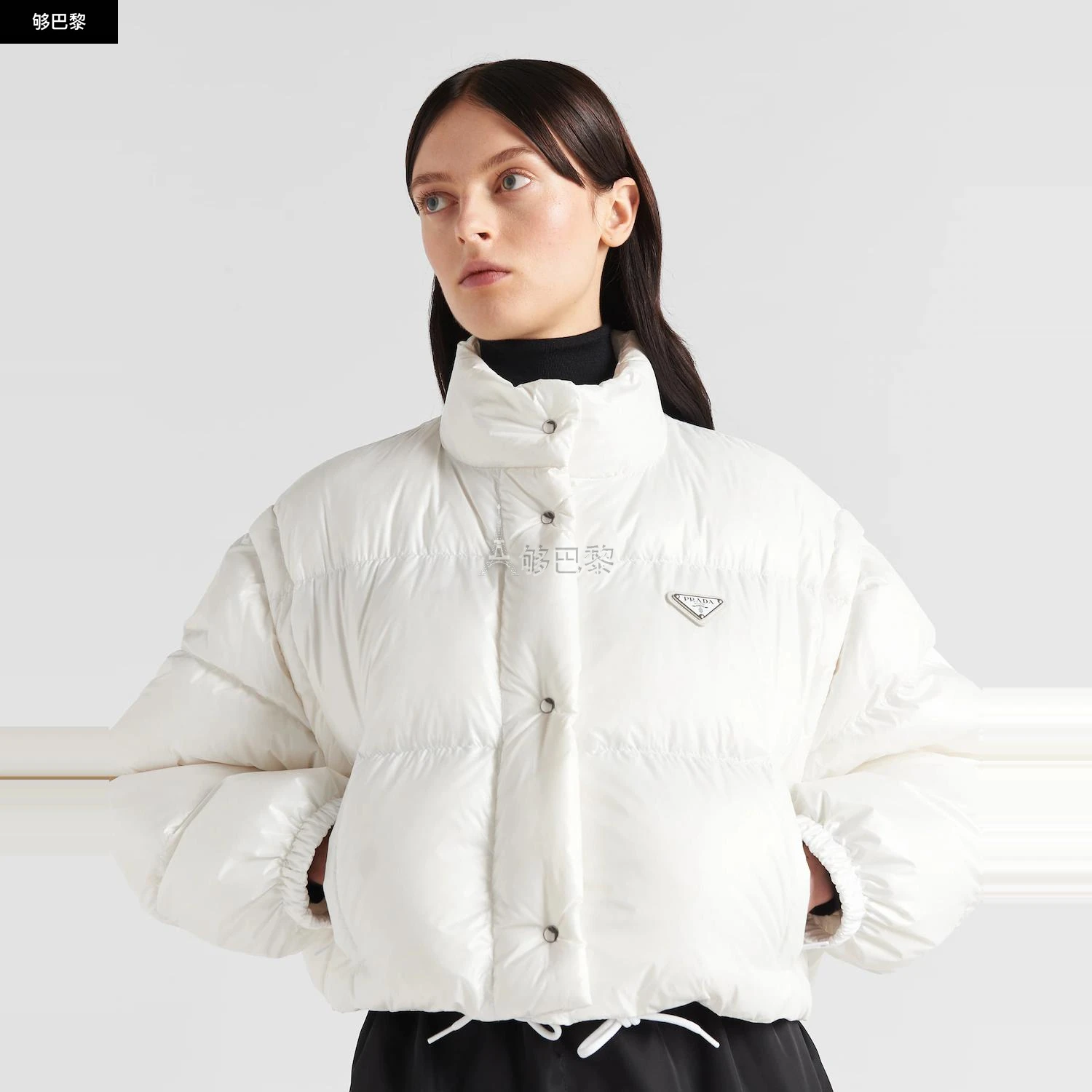商品Prada|【预售】 普拉达 24秋冬 女士 羽绒服 Doudoune courte convertible en Re-Nylon 291805_11A9_F0009_S_222,价格¥15505,第5张图片详细描述