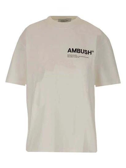 商品Ambush|AMBUSH 女士白色胸前标志T恤 BWAA022F21JER001-0310,价格¥843,第1张图片详细描述