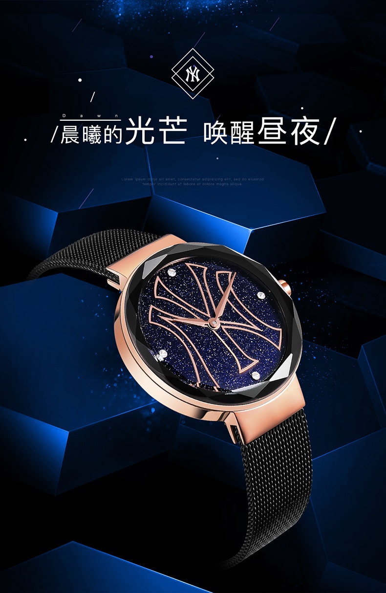 商品[国内直发] MLB|MLB美职棒潮牌钢带小表盘手表女ins原宿潮流简约时尚防水表SD026,价格¥458,第2张图片详细描述